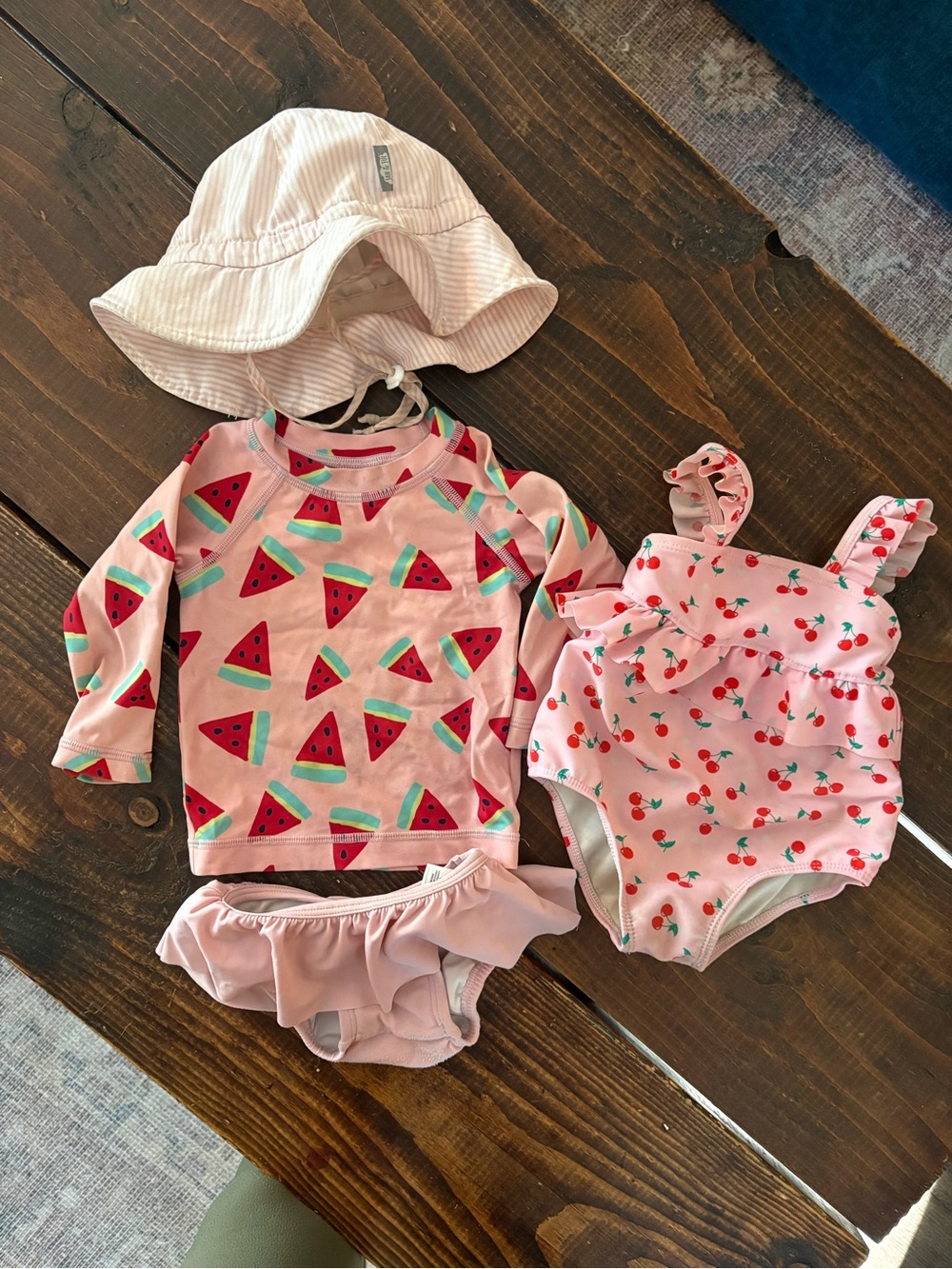 Tea Collection Pink Watermelon & Cherry Kids Swim Set